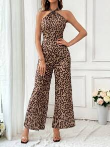 SHEIN Privé Enterizo de leopardo para mujer con cuello halter - Multicolor - Ver 8