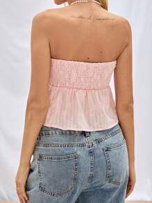 SHEIN EZwear Top tubo sencillo sin tirantes de unicolor para mujeres, ideal para uso diario