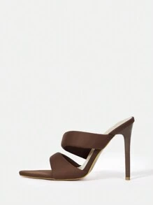 CUCCOO SZL Pointed Toe Ladies Fashion Stiletto High Heel Sandals Christmas Valentines - Brown - View 2