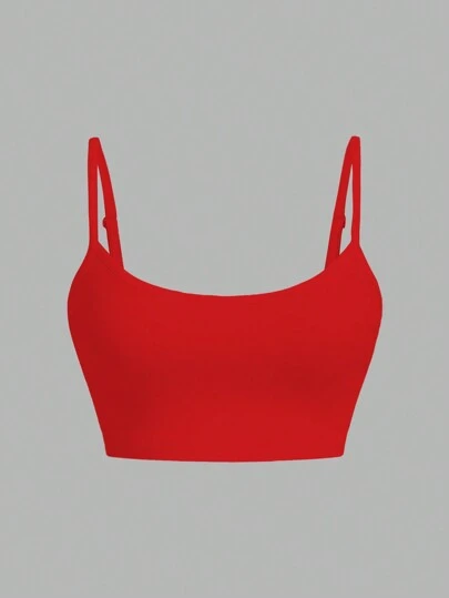 SHEIN EZwear גופיה צמודה סקסית מזדמנת לנשים, מתאימה לקיץ