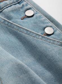 DAZY Solid Wide Leg Denim Overall Pants For Dailywear