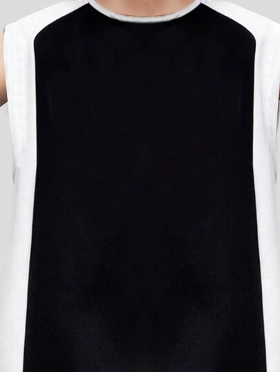 Débardeur à manches courtes pour hommes imprimé en patchwork avec slogan, parfait pour le port quotidien au printemps et en été