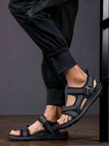 Nam Sành điệu Thoáng khí Chóp giầy mở ra Dép xăng đan , Giải trí Ngoài trời Giày lêu lổng Cho du lịch Và Đi bộ du lịch - màu đen - Xem 6