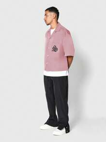 SUMWON Camisa de ajuste boxy de nailon con estampado delantero y trasero - Rosa - Ver 3