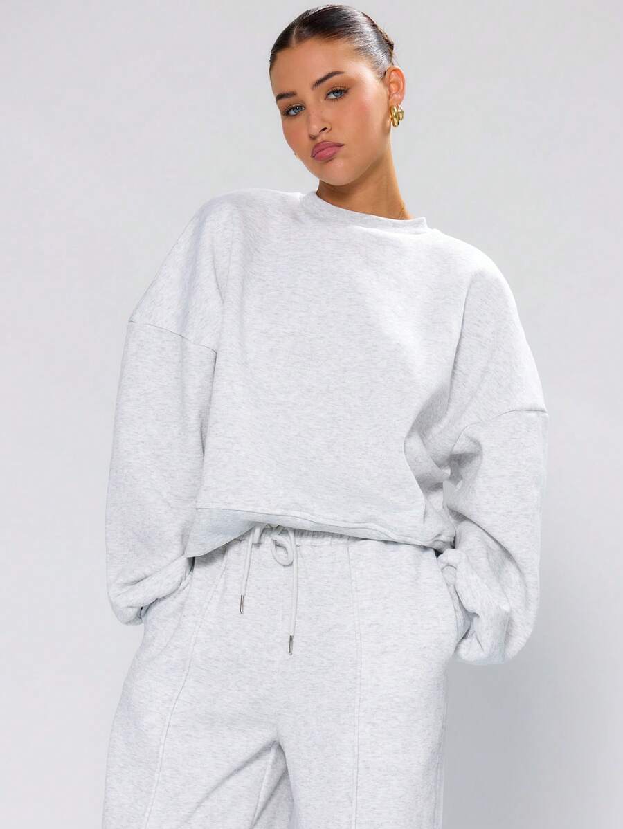 MUSERA Oversized Boxy Cropped Sweatshirt Long Sleeve Relaxed Fit Back To School Autumn Winter Cosy Fall Christmas Cute Casual Everyday Capsule Wardrobe Y2K Streetwear Tracksuit