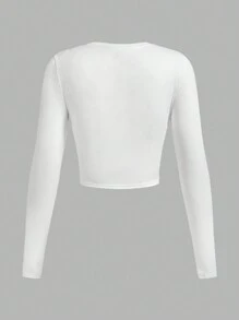 SHEIN EZwear Multi-Pack Women Versatile Casual Simple Long Sleeve T-Shirt Valentine Day