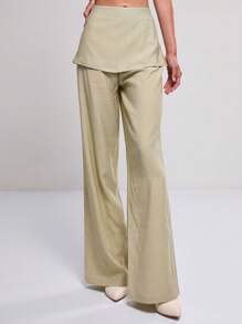 MUSERA Quần tây ống đứng kèm chân váy liền thân, phong cách mùa hè thập niên 90, gợi cảm, thanh lịch, thích hợp cho lễ Phục sinh và thường ngày. - màu xanh lá - Xem 1