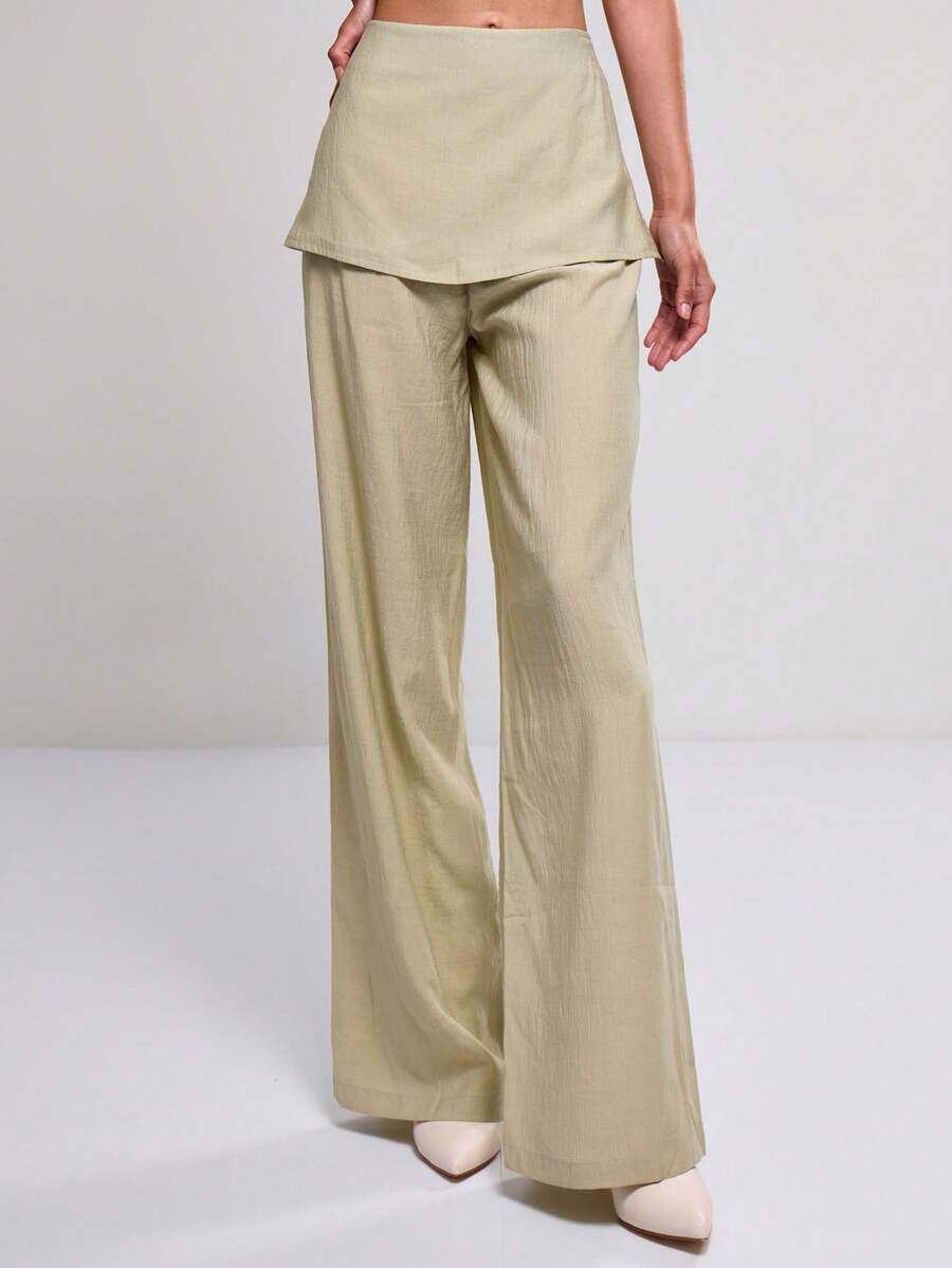 MUSERA Quần tây ống đứng kèm chân váy liền thân, phong cách mùa hè thập niên 90, gợi cảm, thanh lịch, thích hợp cho lễ Phục sinh và thường ngày. - màu xanh lá - Xem 1