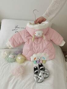Baby Girl Adorable And Chic Sheep Padded Coat - Pink - View 1