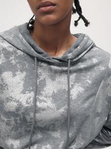 Maija Áo nỉ dài tay có dây buộc thuốc nhuộm - Xám - Xem 6