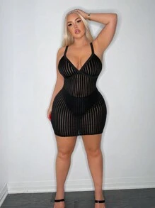 SHEIN SXY Robe moulante en maille sans dos croisé