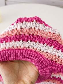 Girls' Sweater, Leisure & Fashionable, Sweet &  Style, Loose & Comfortable, Round Neckline, Suitable For Daily Wear, Vacation And School, Knitted, Autumn & Winter - Multicolor - View 4