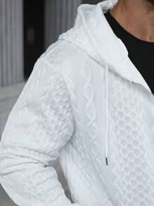 Manfinity Homme Chaqueta con capucha y cordón con cremallera para uso diario en tallas grandes