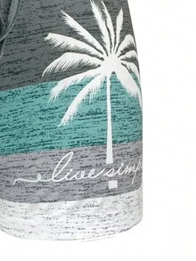 Shorts de mujer con cintura elástica y cordón, estampado de palmera, ajuste ceñido, ideales para playa y vacaciones, cómodos para uso en casa, adecuados para el verano