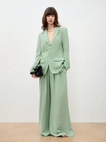 Manfinity INSISELF 2入組男款寬鬆長袖編織休閒套裝，適用於春秋季節 - 薄荷綠 - 查看 3