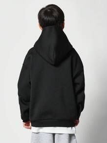 SUMWON Áo chui đầu thiết yếu hàng ngày cho thanh thiếu niên mùa đông dày dặn, áo len thể thao, áo len đi học, trang phục thường ngày, nhiều lớp, tủ đồ cơ bản năng động - màu đen - Xem 2