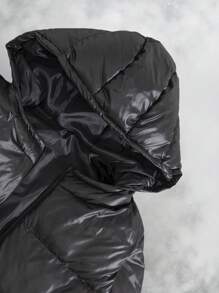 RueChic Men Zip-Up Regular Hoodie Puffer Coat