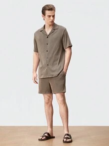 Manfinity VCAY Men's Knitted Casual Shirt Set