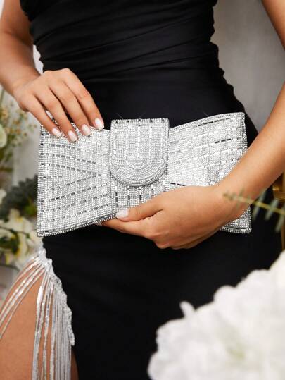 SHEIN Belle Luxury, Glamorous, Elegant, Women Clutch Bag, Women Evening Bag, For Girls, Ladies, Women, College Students, For Brides, Bridesmaid, Wedding Guests, Honeymoon, For Party, Prom, Wedding, Club, Date, Evening, Date Night Excellently Matching With Party Dresses For Women, Tready Party Bags, Perfect For Party, Wedding, Prom, Dinner/Banquet, Essential Wedding Items, Perfectly Matching With Graduation Dress, Prom Dresses, Perfectly Matching With Prom Accessories