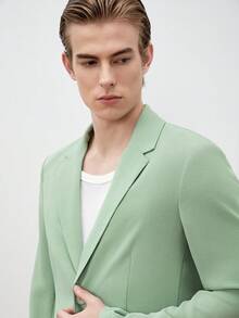 Manfinity INSISELF 2入組男款寬鬆長袖編織休閒套裝，適用於春秋季節 - 薄荷綠 - 查看 9