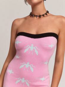 SHEINNeu Váy Bodycon dệt kim dành cho nữ, In màu côn trùng & nhện, Váy midi quây gợi cảm, Váy mùa thu/Homecoming/Halloween - Nhiều màu - Xem 7