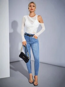 SHEIN Tall 女性純色簡約日常連身衣