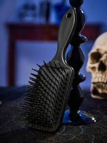 Corpse Bride | ROMWE Cartoon Skeleton And Letter Print Dark Comb - Black - View 6