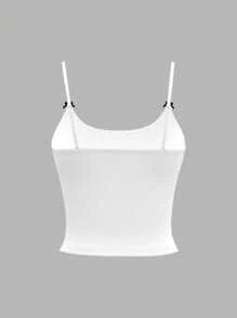 SHEIN MOD Women's Fashionable Letter Printed Slim Fit Bowknot Summer Cami Top