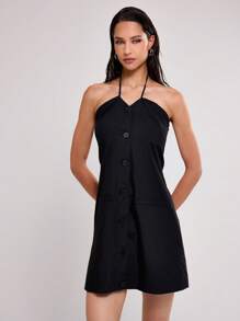 MUSERA Button Up Mini Dress With Pocket Detailing Spring Sexy Cute Summer