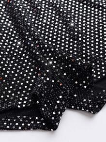 EgrlEra Women's Sexy Shorts With Rhinestone Decoration (Random Cut) Y2K - Black - View 4