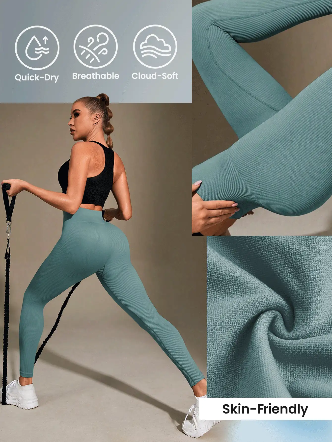 Easithlete Solid Color Sports Leggings Yoga Women Pants