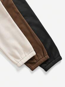 Easithlete 3 pezzi di Pantaloni sportivi a vita elastica solidi