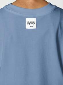 SUMWON Tween Girl 常规版型基本款肘袖 T 恤 - 霧霾藍 - 查看 4