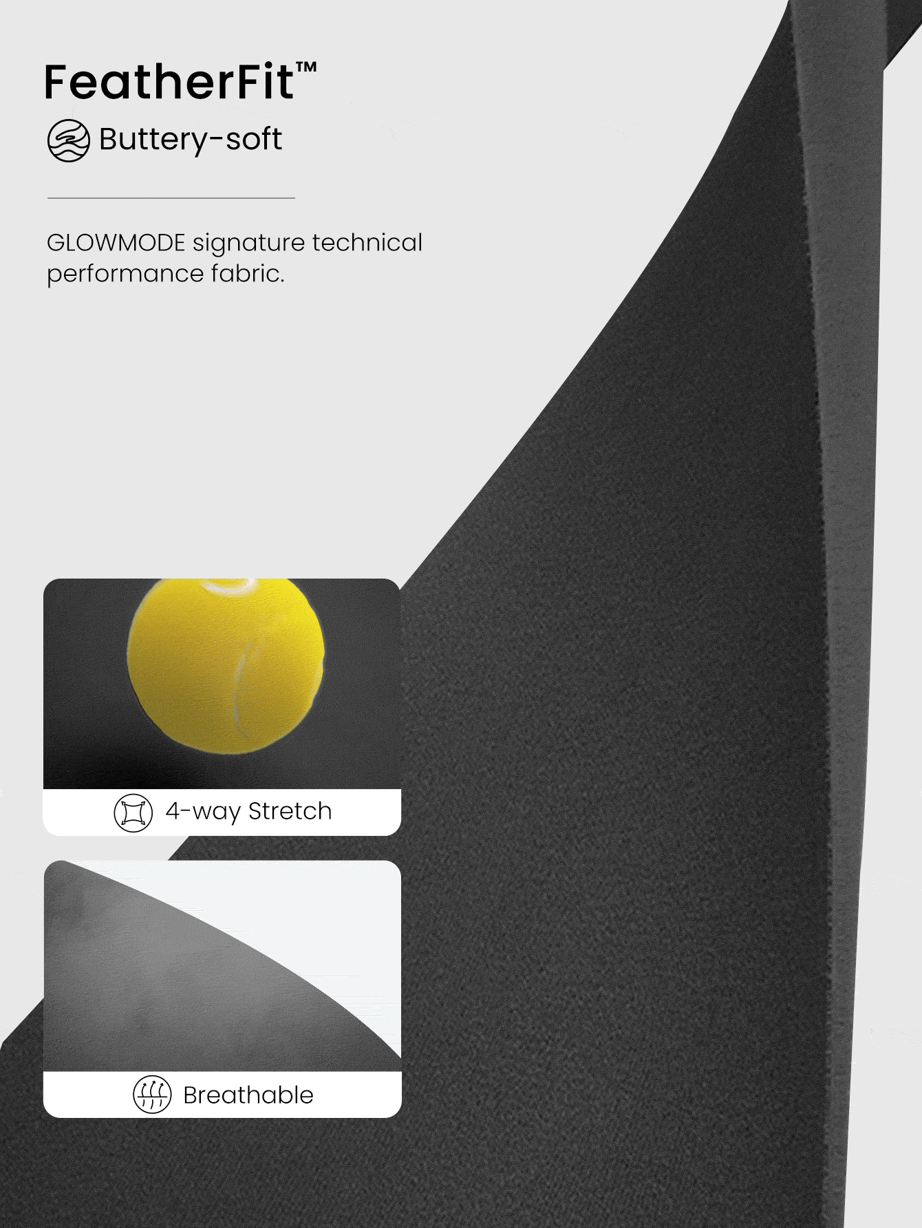 GLOWMODE 2,5" FeatherFit™ opvouwbare short met ultralage tailleband en contrasterende strepen Low Impact Yoga Daily