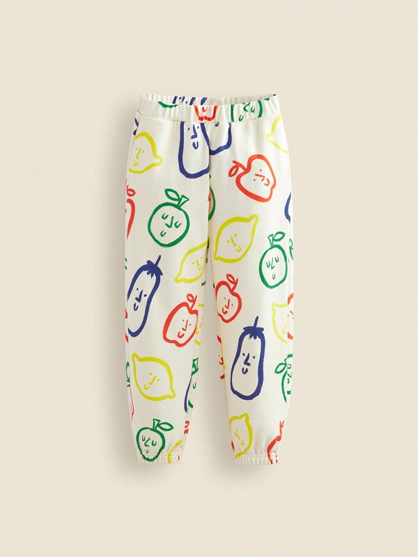 THE HAPPY LOOK Hanorac imprimat confortabil din tricot pentru băiat tânăr și pantaloni de jogger cu șnur largi Set sport casual, toamnă/iarnă