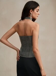 Anewsta Vintage und stilvolles Tank Top für Damen mit Kreuzfreiheit und schmalem Schnitt