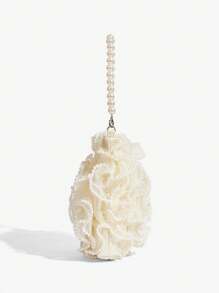 SHEIN Belle Túi xách hoa 3D thanh lịch thời trang nữ ngày lễ tình nhân - Màu be - Xem 3