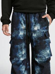Manfinity VCAY Men's Digital Print Loose Woven Long Pants - Black - View 5