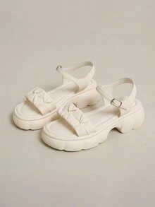 Dép đi biển đế dày thời trang cho nữ - trắng - Xem 1