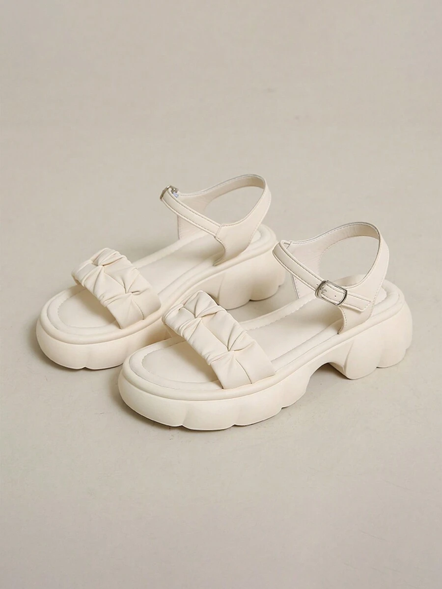 Dép đi biển đế dày thời trang cho nữ - trắng - Xem 1