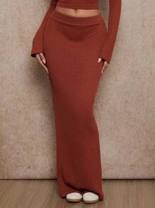 Forever 21 Váy thường ngày dài tới đầu gối màu nâu - màu nâu - Xem 1