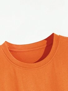 Manfinity Homme 男士加大码夏季常规信仰口号印花圆领短袖休闲 T 恤，适合外出