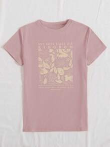 INAWLY Women's Floral Alphabet Graphic T-Shirt,Dusty Pink Summer Casual Cottage Core Vacation Tops,Matthew 6:33 Bible Verse Short Sleeve Round Neck Tees - Baby Pink - View 5