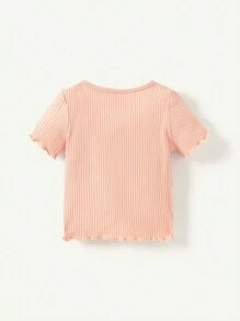 Cozy Pixies Bộ 4 Món Sò Điệp Viền Cổ Tròn Màu Trơn Cho Bé Gái, Áo Tay Ngắn Và Quần Dài - Màu Xám nhạt - Xem 2