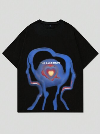 Street Life Playera con cuello redondo y diseño de impresión para pareja, adecuado para uso cotidiano en primavera y verano para hombre