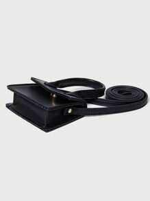 Mini Flap Satchel Bag - Black - View 4