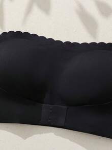 SHEIN Büyük Beden Ayarlanabilir, Kaymaz, Dikişsiz, Rahat, Minimalist Kablosuz Sütyen - Siyah - Görünüm 3