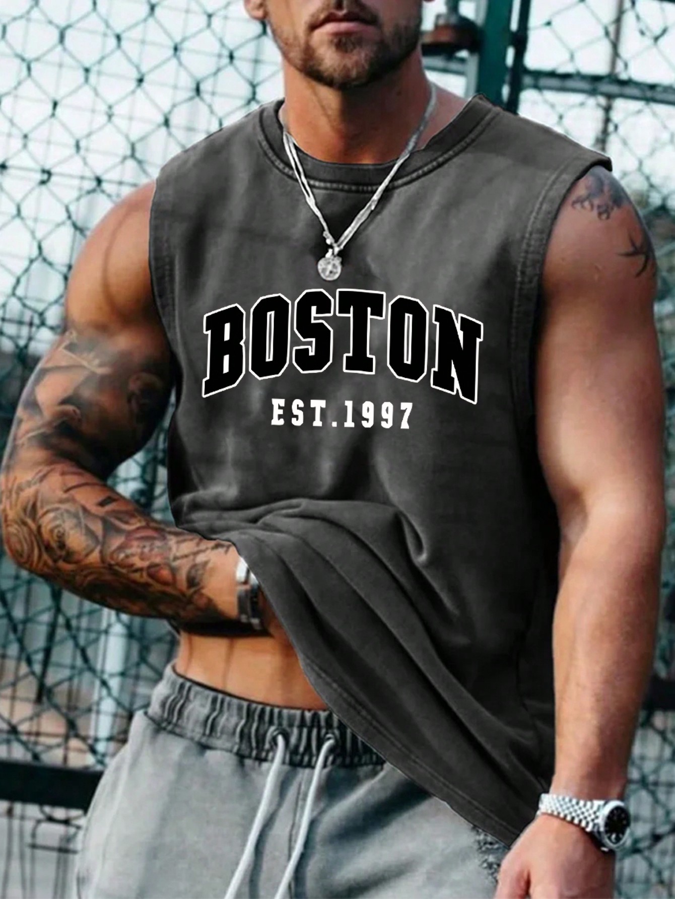 Men Letter Graphic Tank Top For Summer