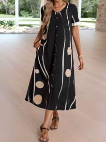 EMERY ROSE Emery Rose Summer Women Dresses Teacher Clothes Casual Dress Women's Dress