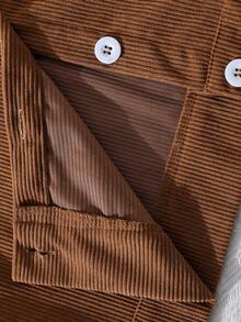 Teen Girl Teenagers Corduroy Fur Collar Casual Workwear Jacket